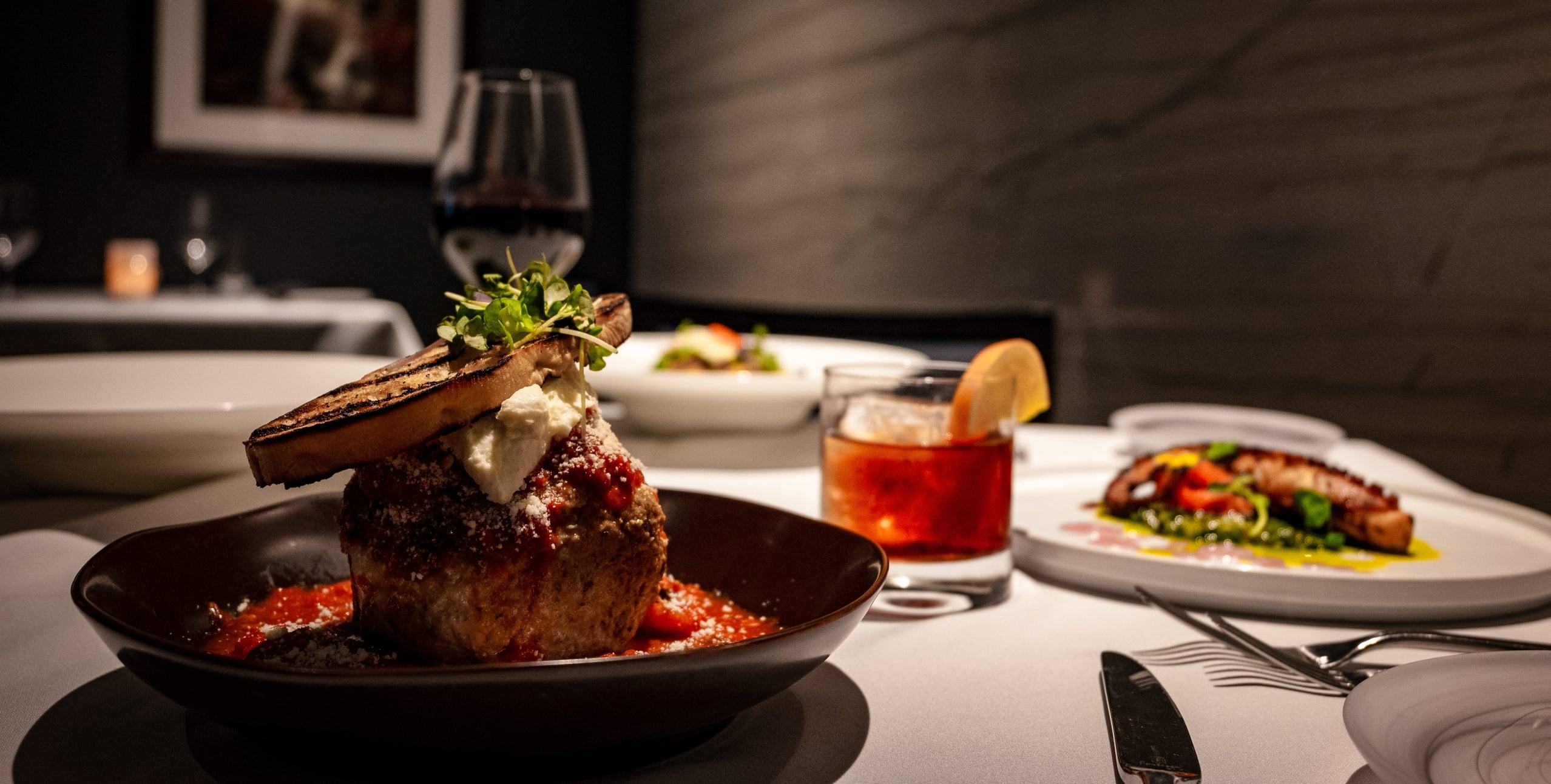 SottoTerra table of food and drink