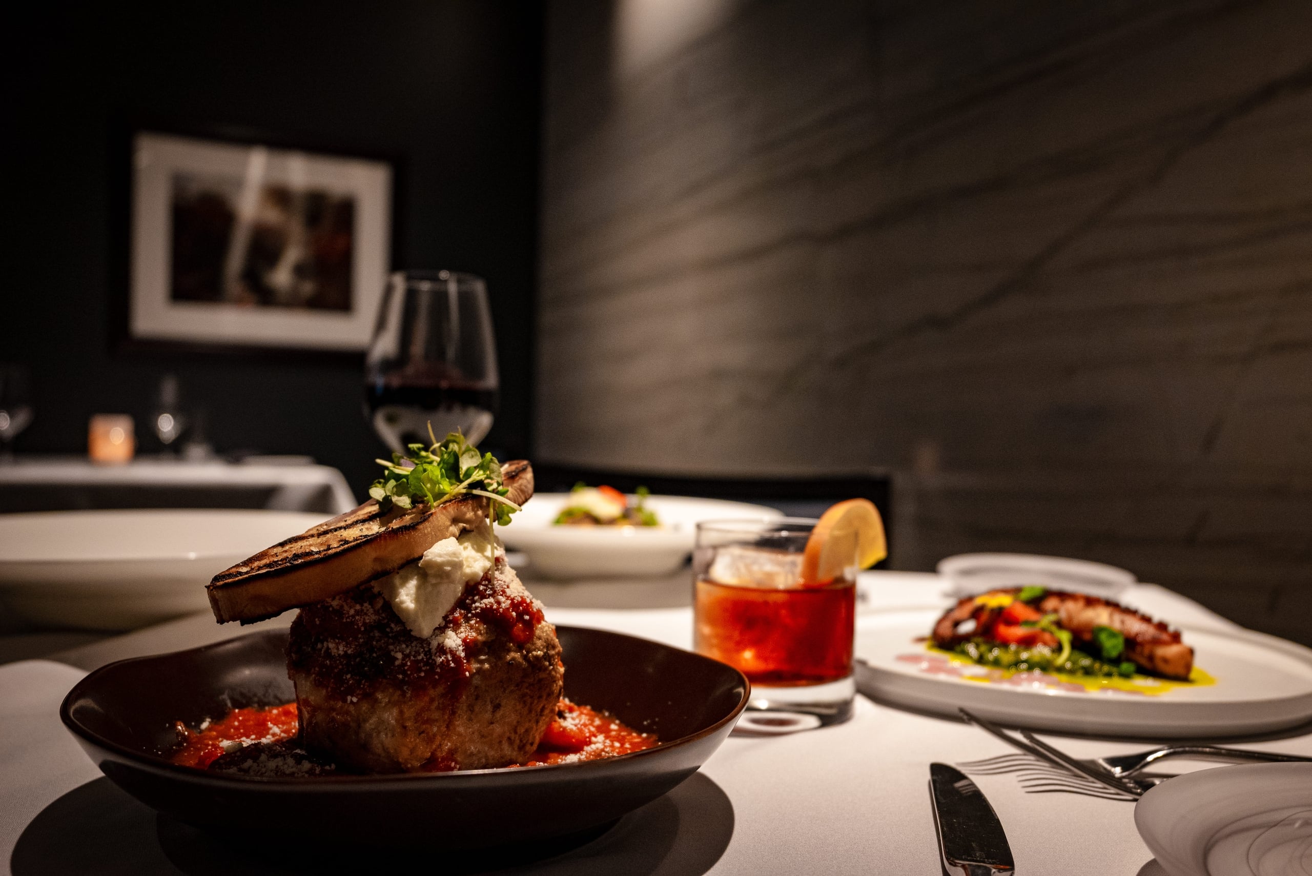 SottoTerra table of food and drink