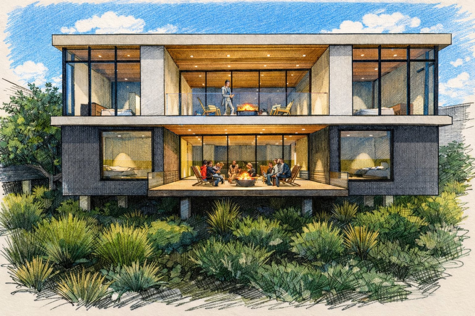 a rendering of a golf cabin