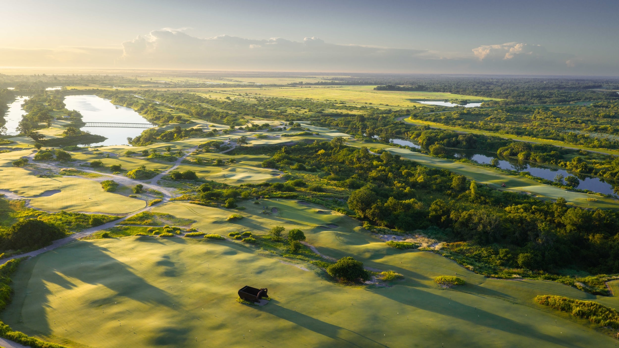 Aerial view of a golf course