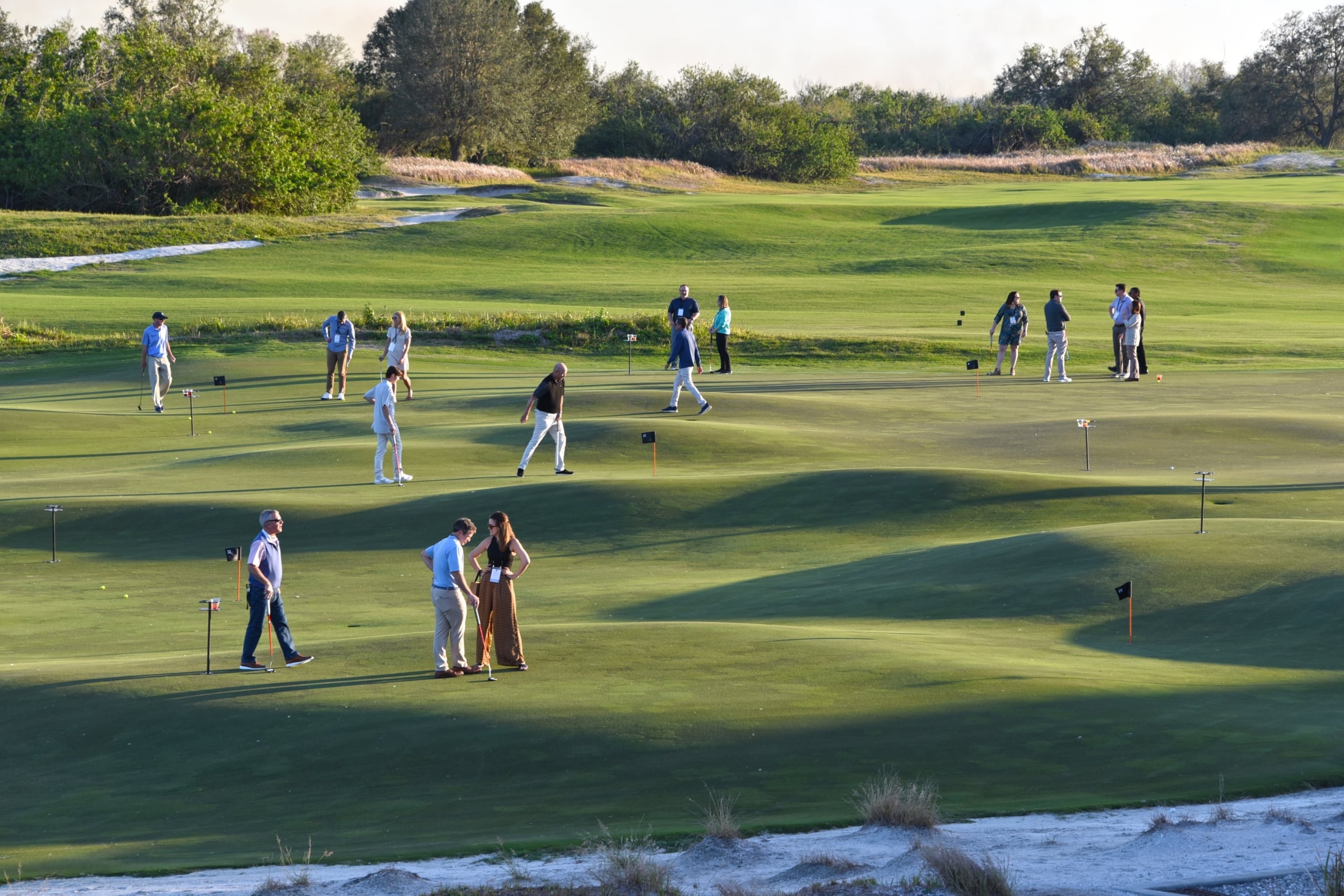 A group of golfers on a Streamsong course at a corporate event