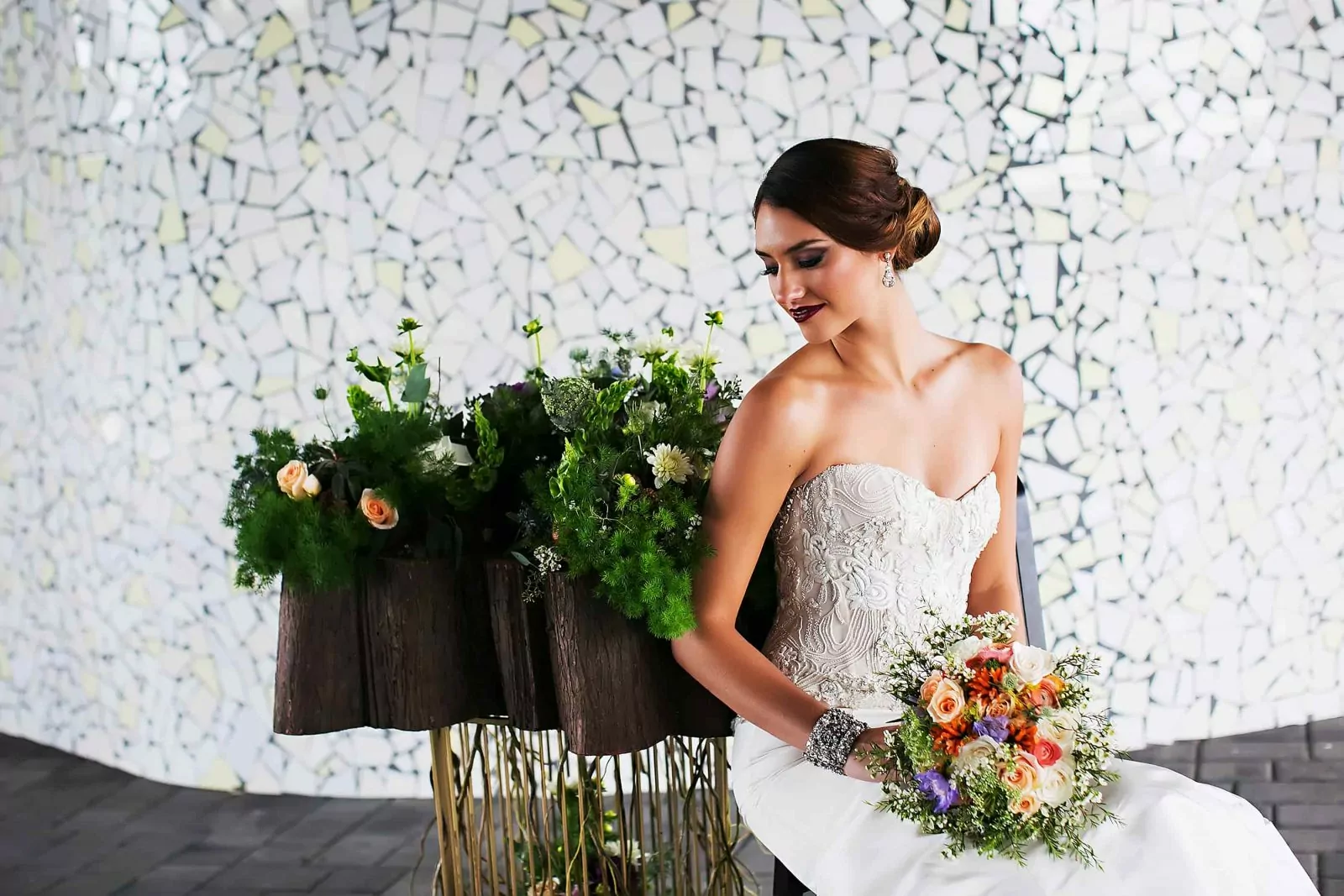 Bride With Flowers At Florida Wedding Resort