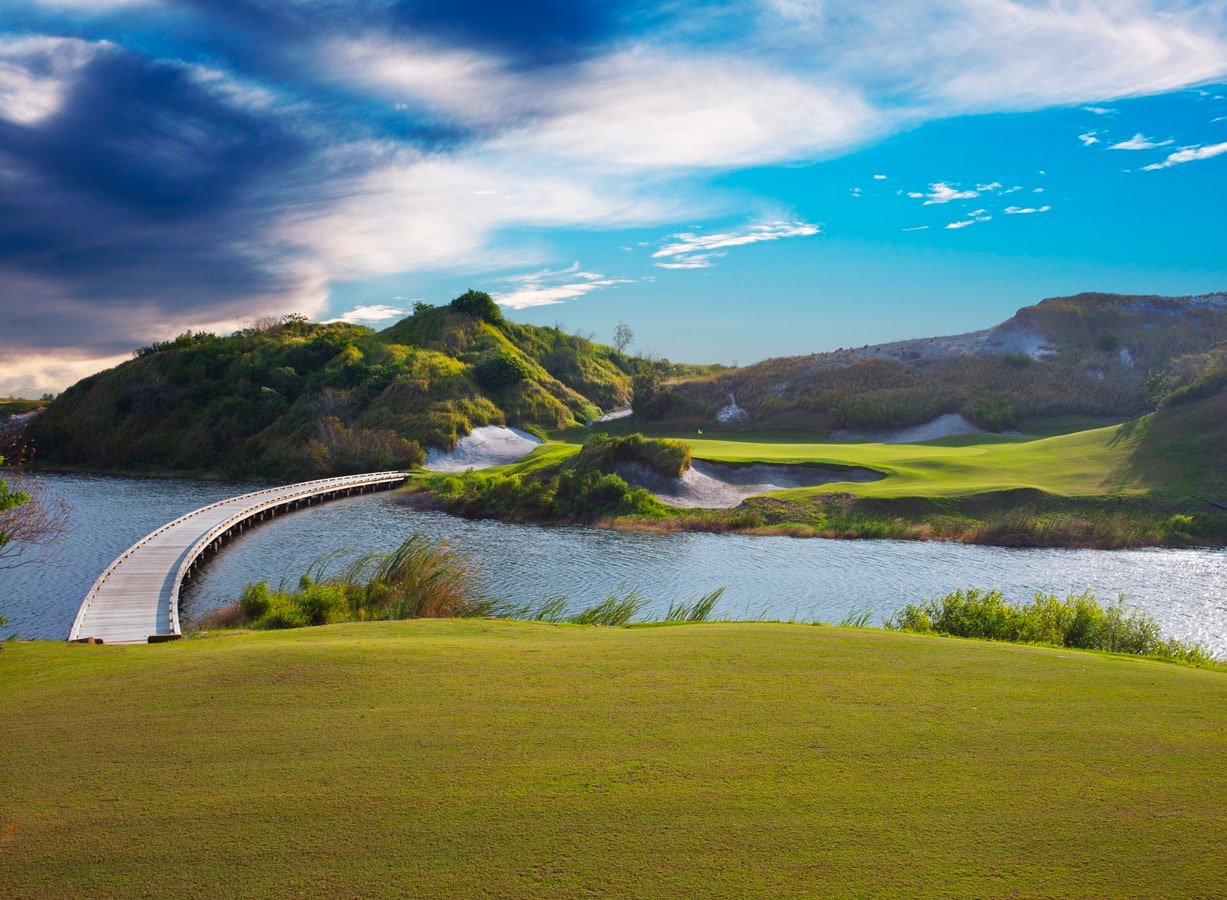 Streamsong Resort bridge over lake